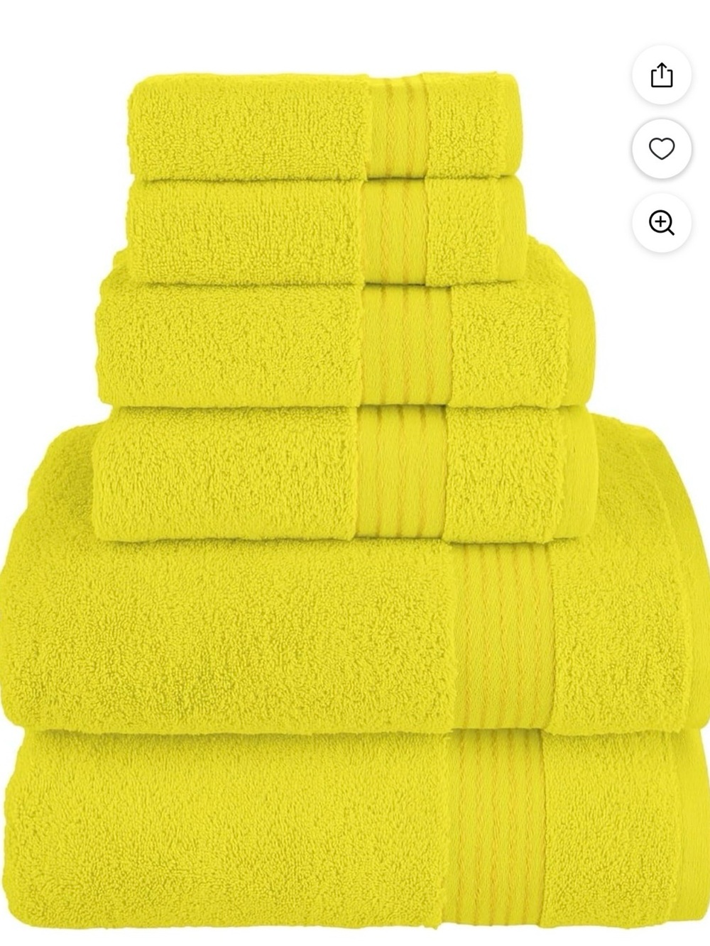 Luxury Yellow Bath Towel Set - Unbranded